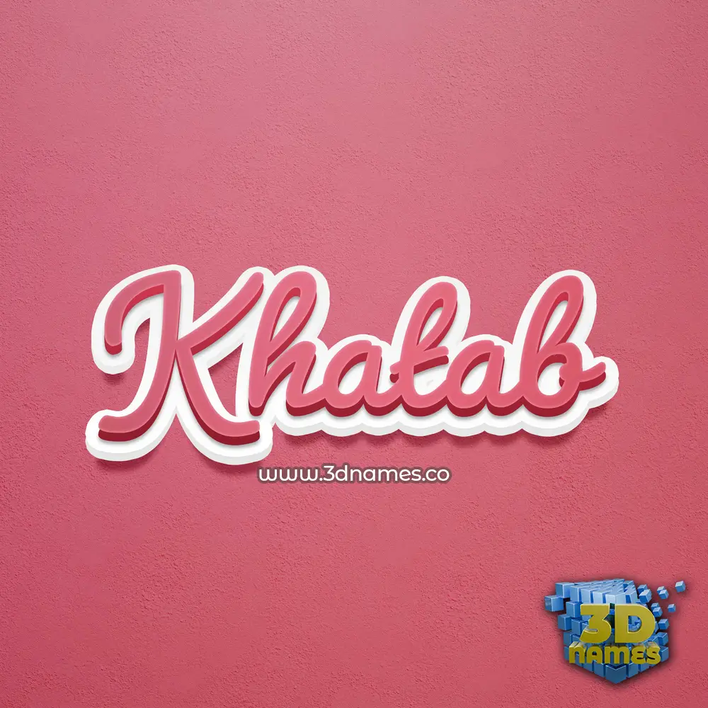 khatab in Red Scribble style - 3D name wallpaper