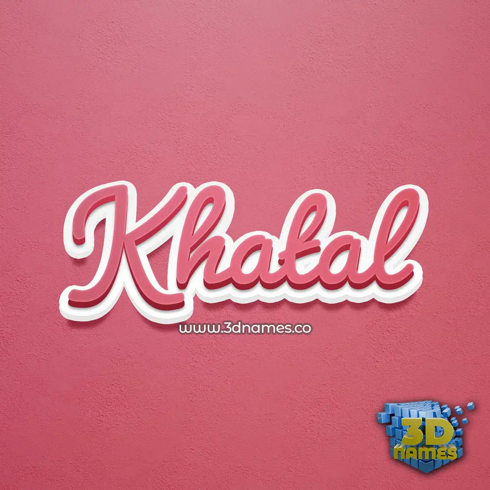 khatal in Red Scribble style - 3D name wallpaper