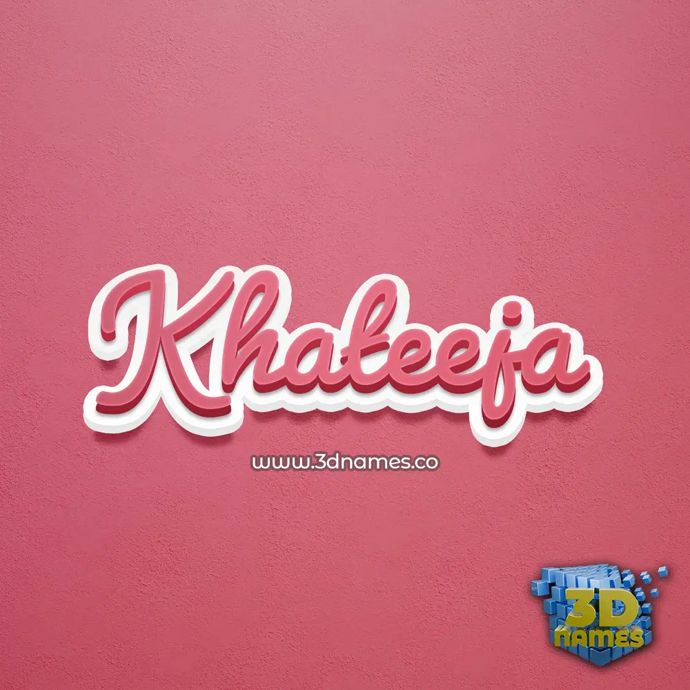 khateeja in Red Scribble style - 3D name wallpaper
