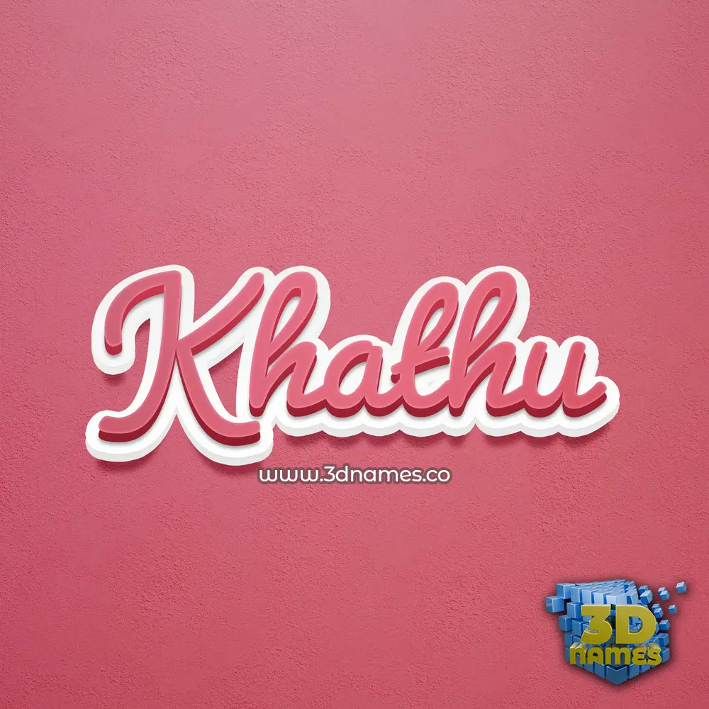 khathu in Red Scribble style - 3D name wallpaper