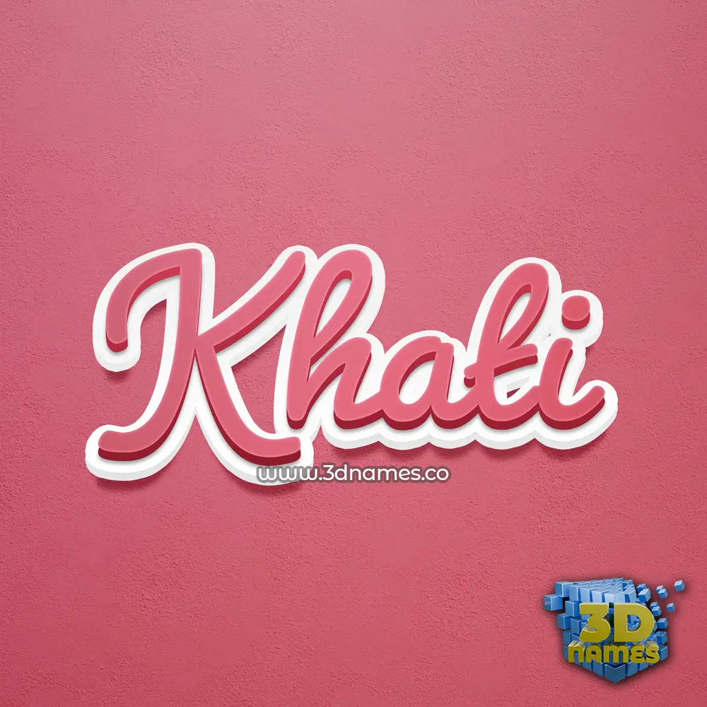 khati in Red Scribble style - 3D name wallpaper