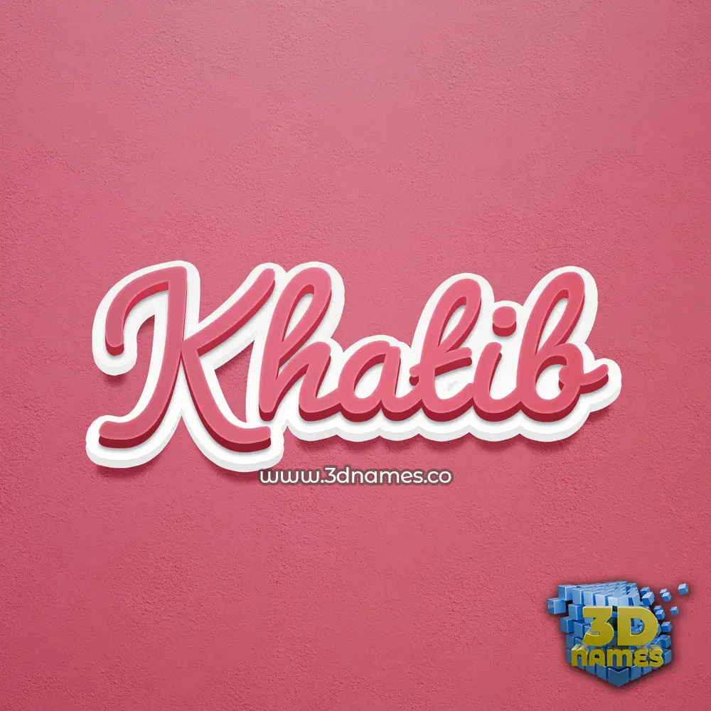 khatib in Red Scribble style - 3D name wallpaper