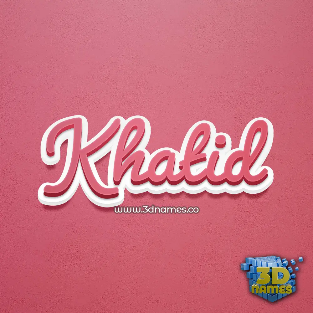 khatid in Red Scribble style - 3D name wallpaper