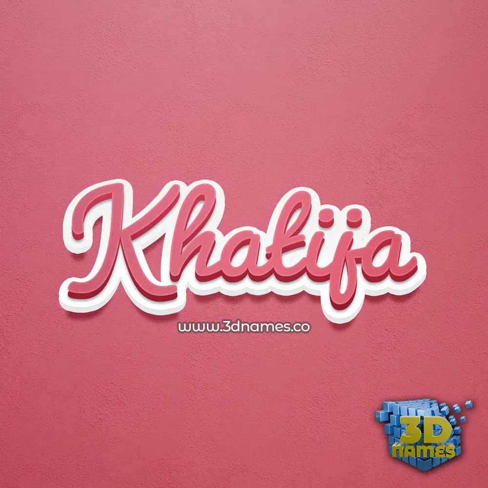 khatija in Red Scribble style - 3D name wallpaper