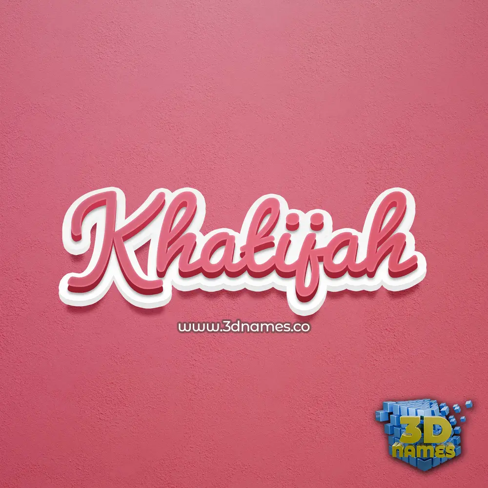 khatijah in Red Scribble style - 3D name wallpaper