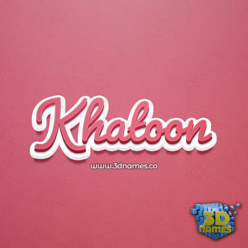 khatoon in Red Scribble style - 3D name wallpaper