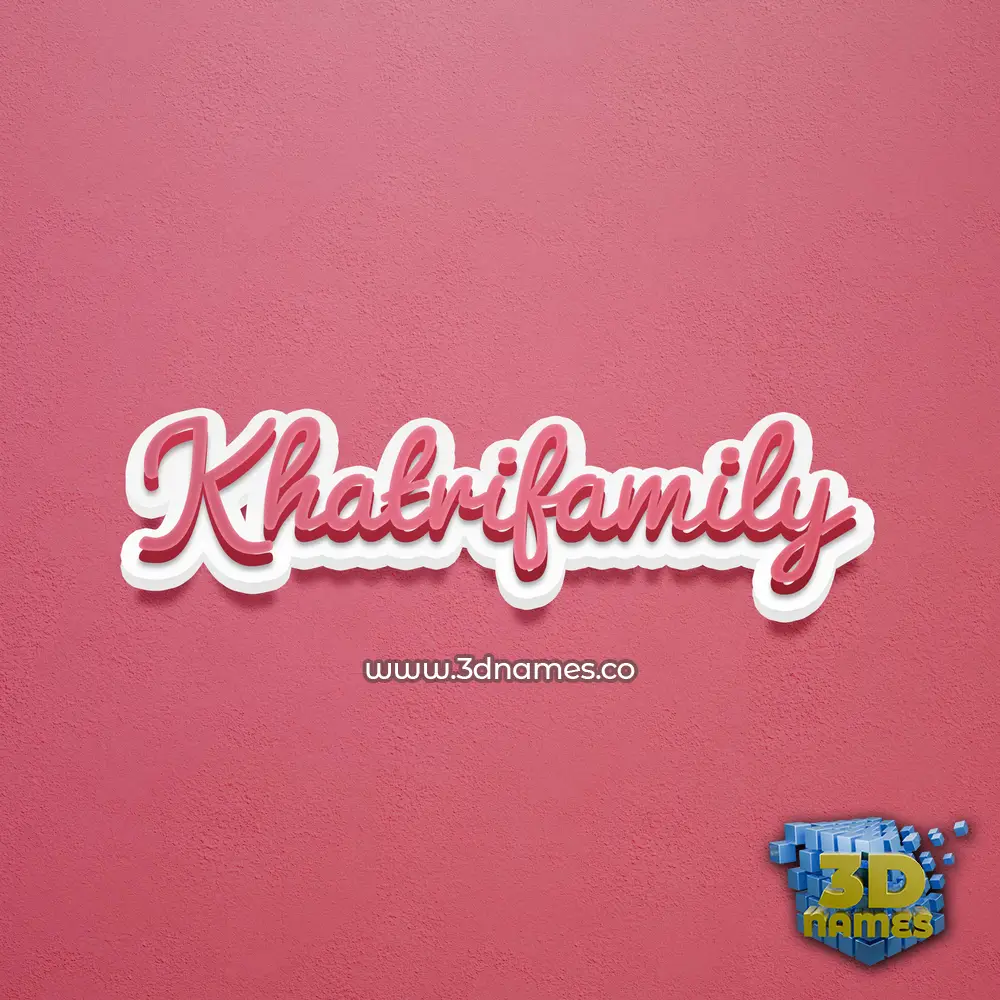 khatrifamily in Red Scribble style - 3D name wallpaper