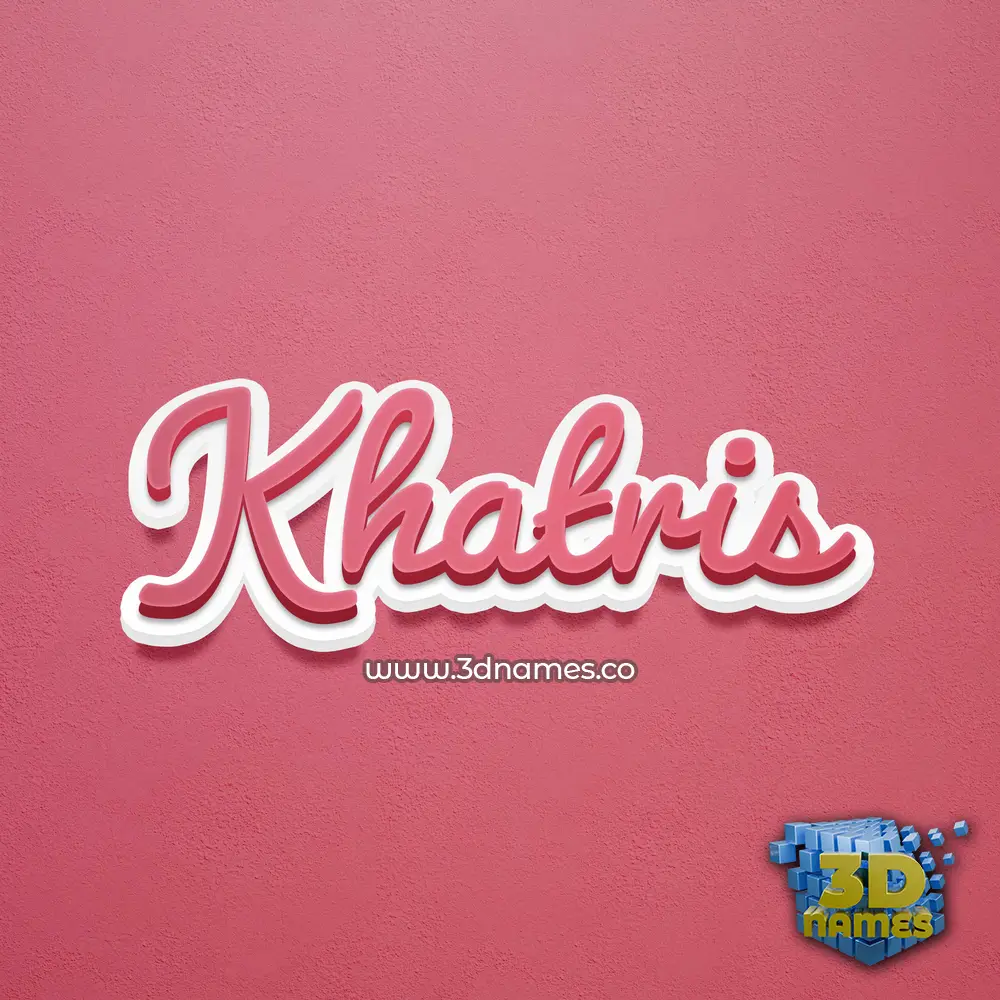 khatris in Red Scribble style - 3D name wallpaper