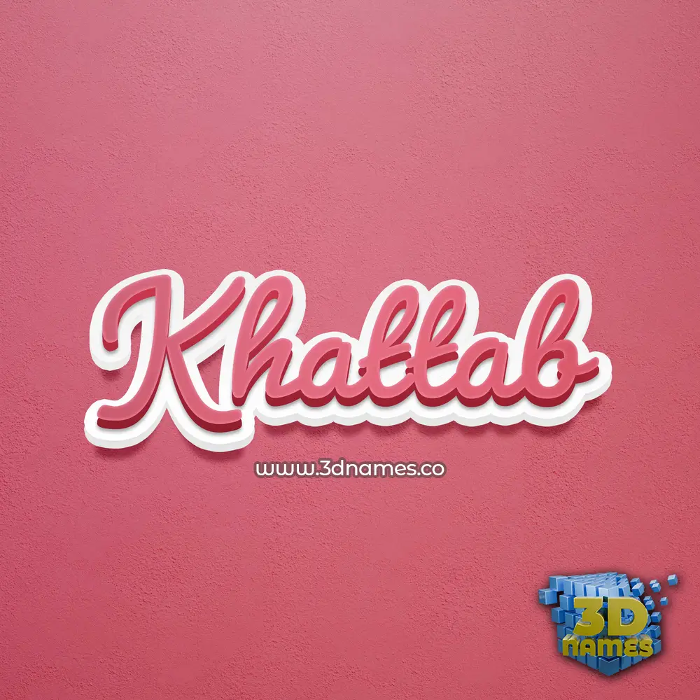 khattab in Red Scribble style - 3D name wallpaper