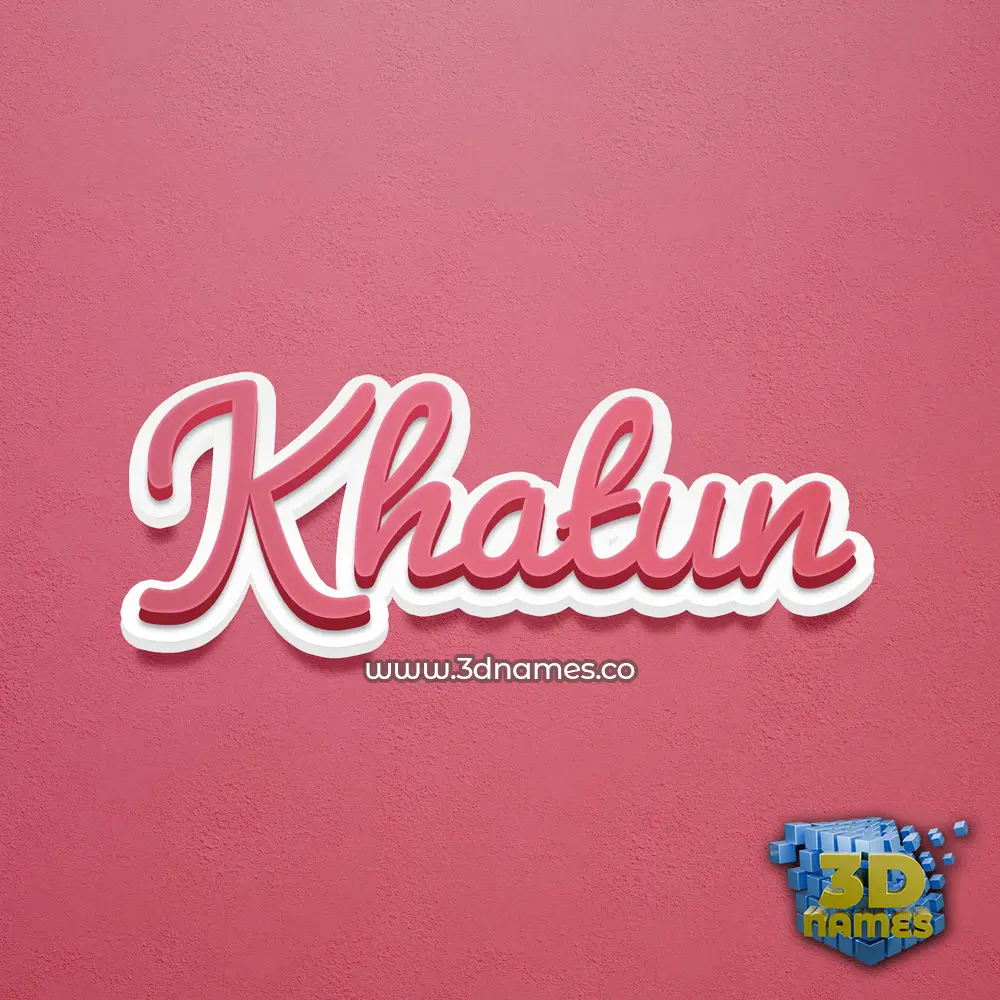 khatun in Red Scribble style - 3D name wallpaper