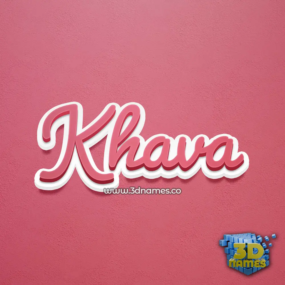 khava in Red Scribble style - 3D name wallpaper