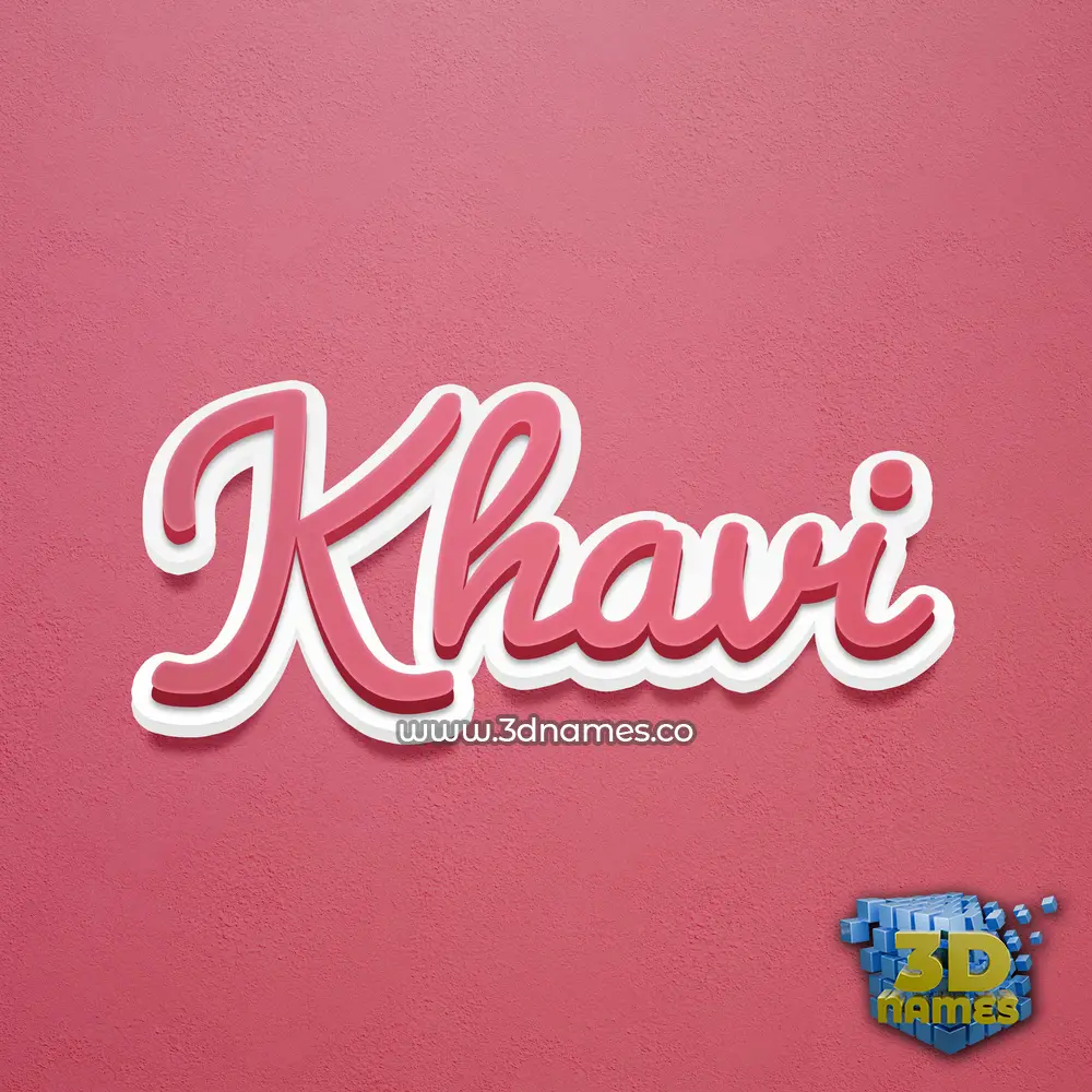 khavi in Red Scribble style - 3D name wallpaper