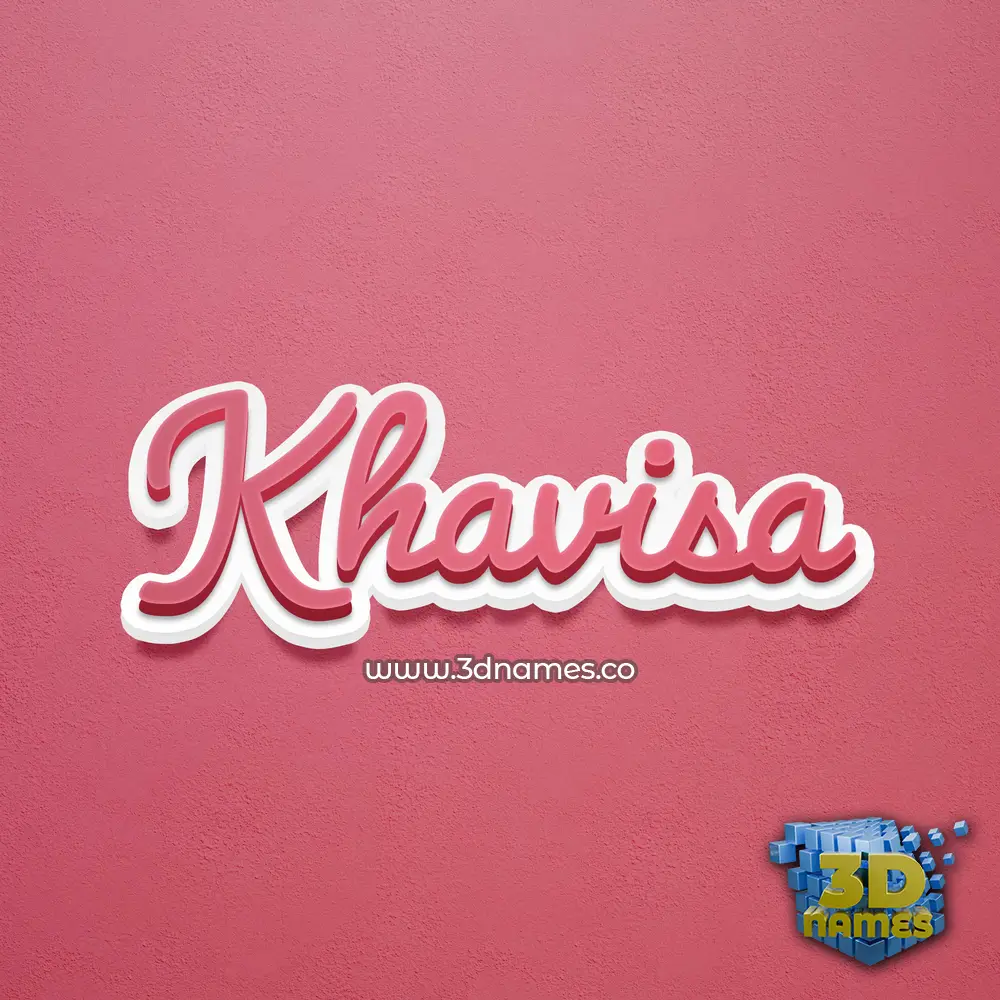 khavisa in Red Scribble style - 3D name wallpaper