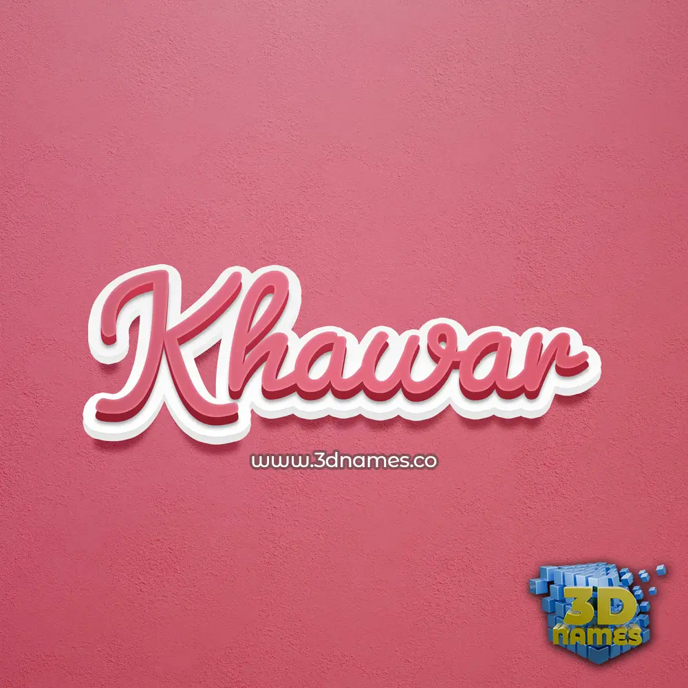 khawar in Red Scribble style - 3D name wallpaper