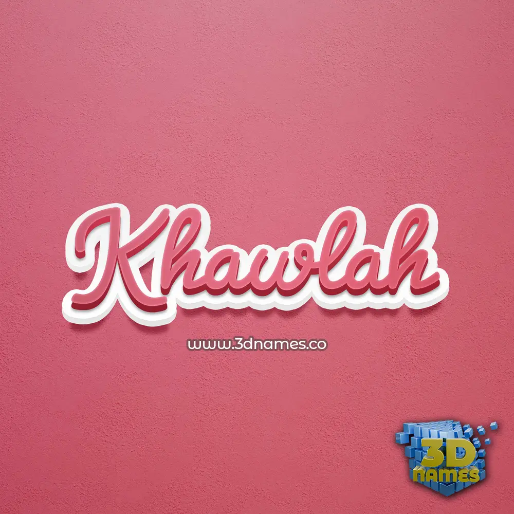 khawlah in Red Scribble style - 3D name wallpaper