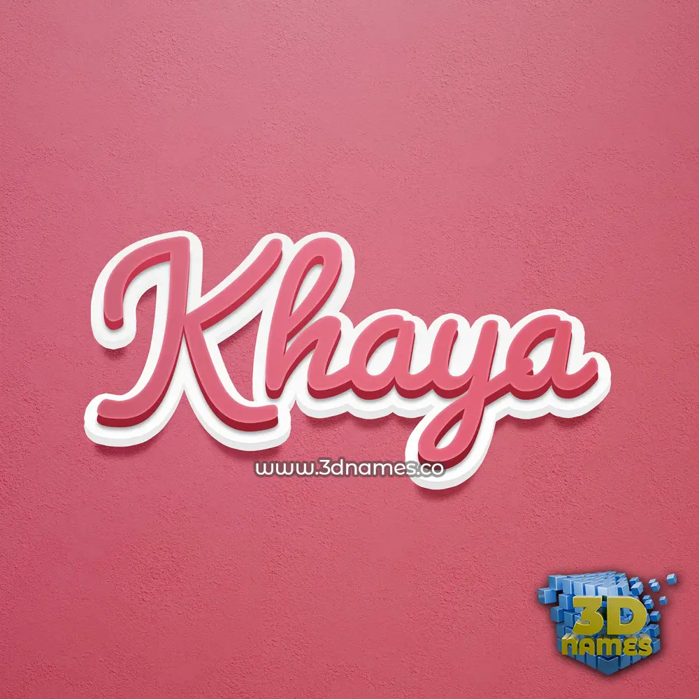 khaya in Red Scribble style - 3D name wallpaper