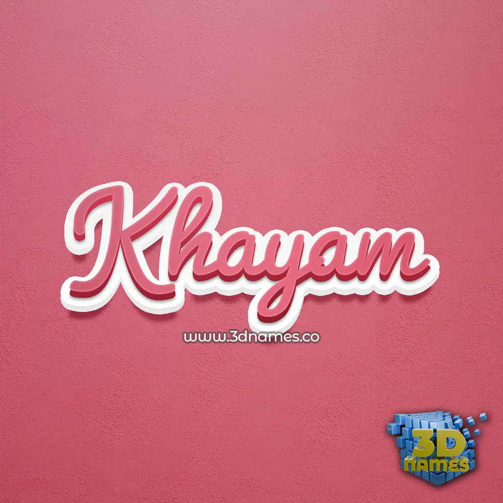 khayam in Red Scribble style - 3D name wallpaper