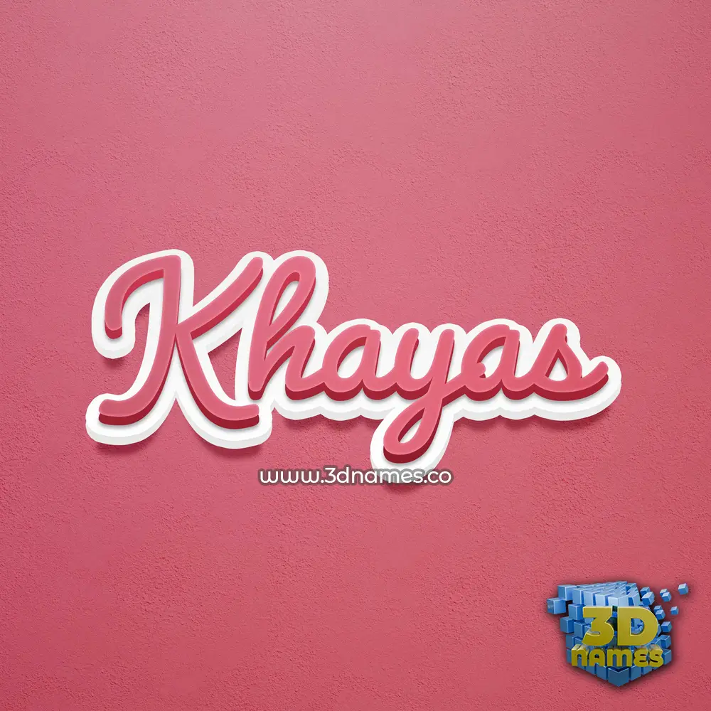 khayas in Red Scribble style - 3D name wallpaper