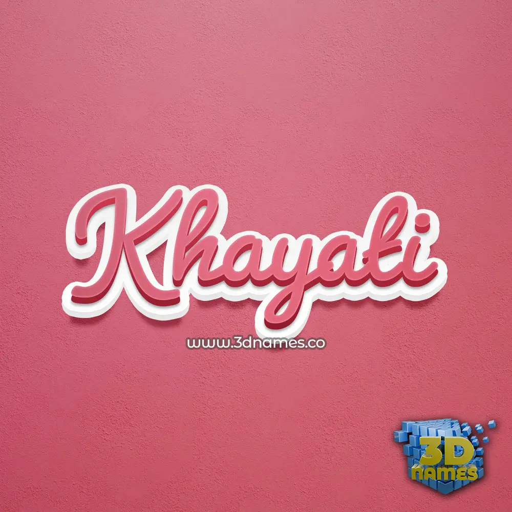 khayati in Red Scribble style - 3D name wallpaper