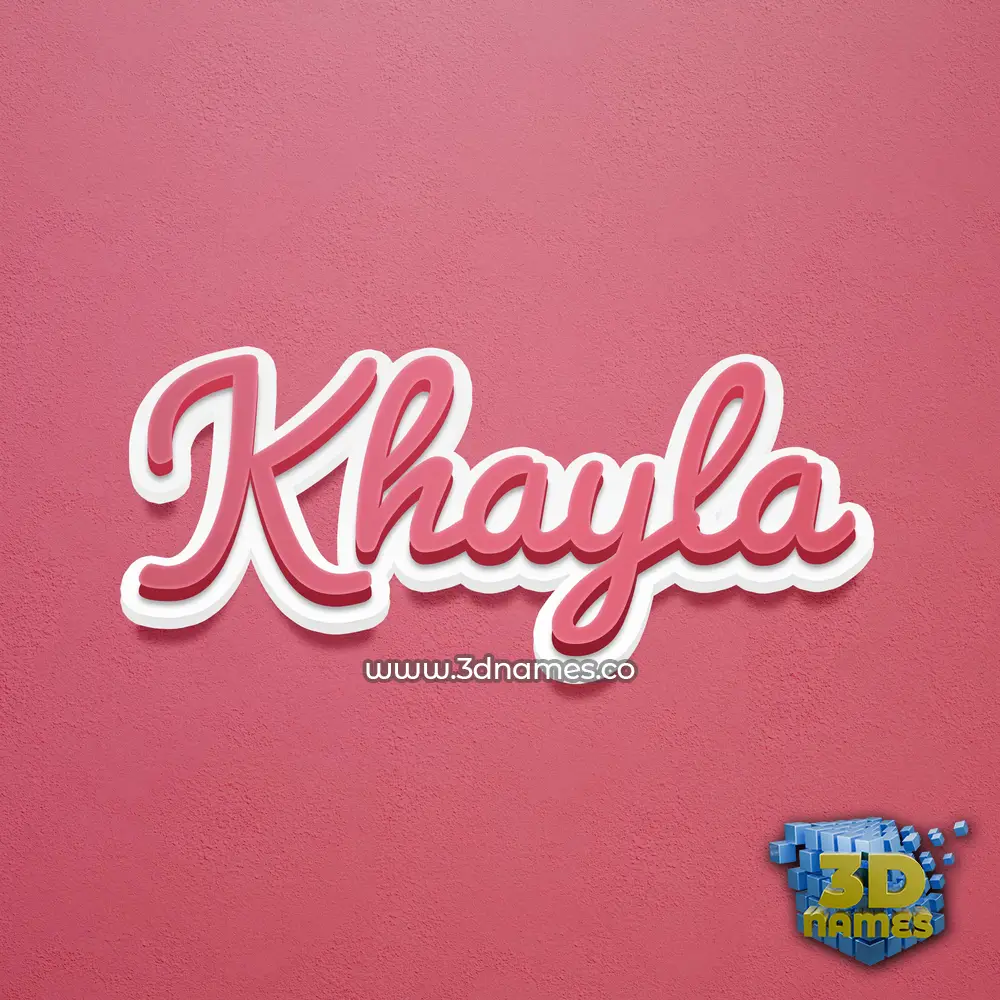 khayla in Red Scribble style - 3D name wallpaper