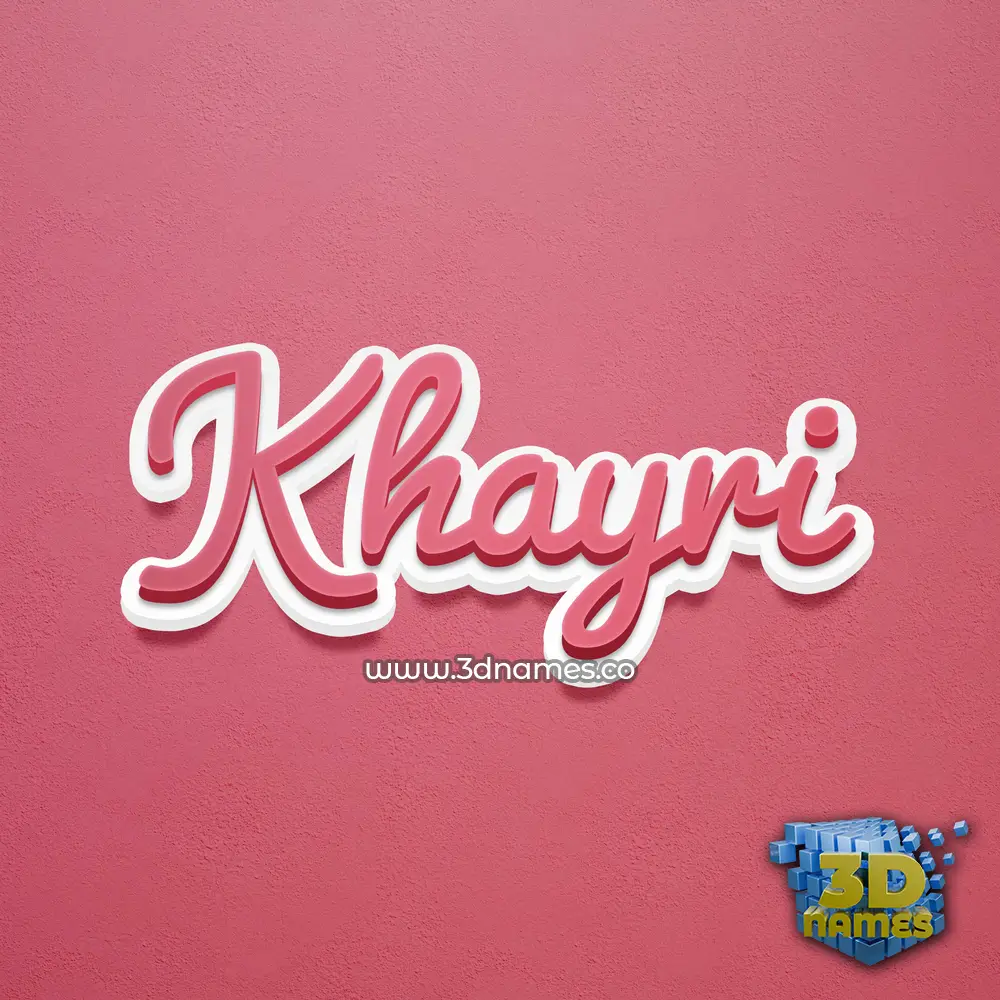 khayri in Red Scribble style - 3D name wallpaper