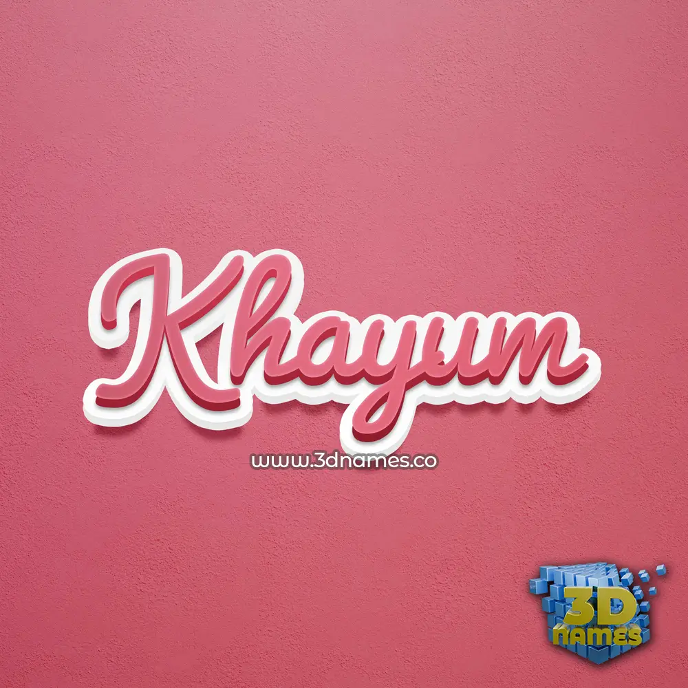 khayum in Red Scribble style - 3D name wallpaper