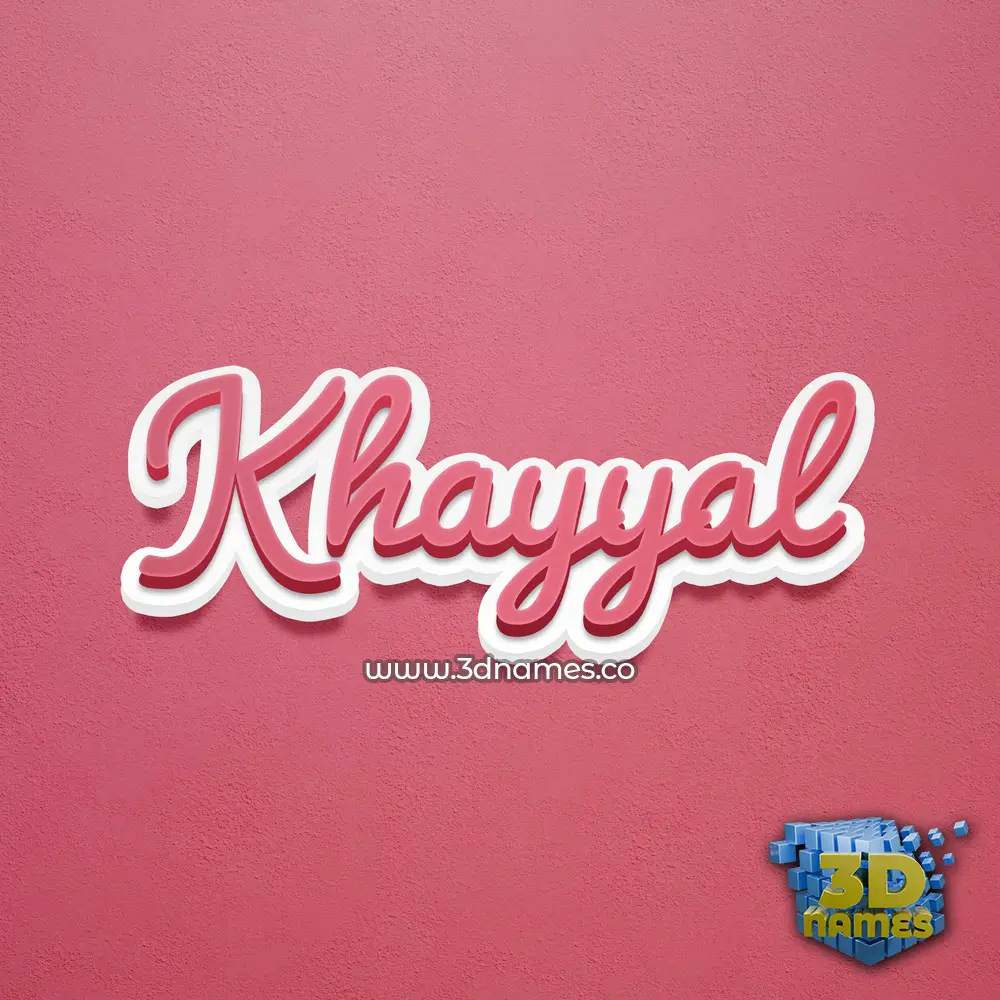 khayyal in Red Scribble style - 3D name wallpaper