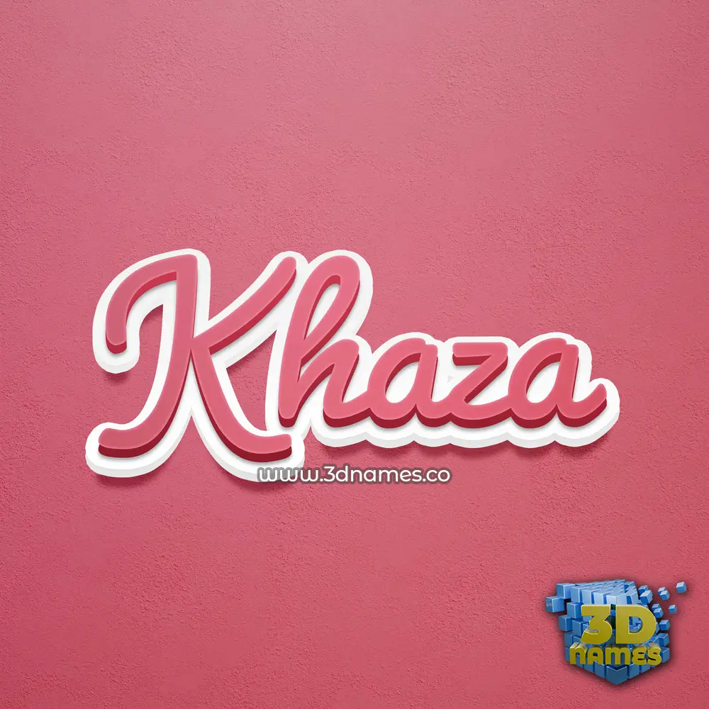 khaza in Red Scribble style - 3D name wallpaper