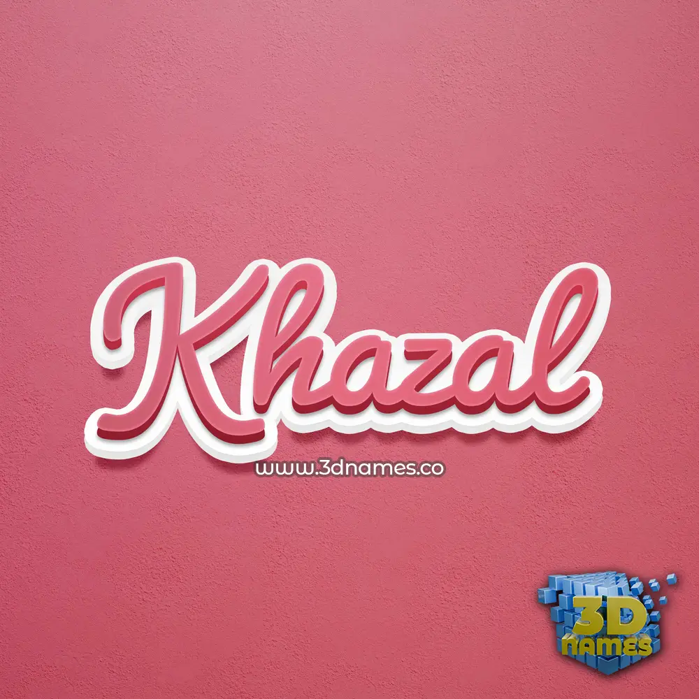 khazal in Red Scribble style - 3D name wallpaper