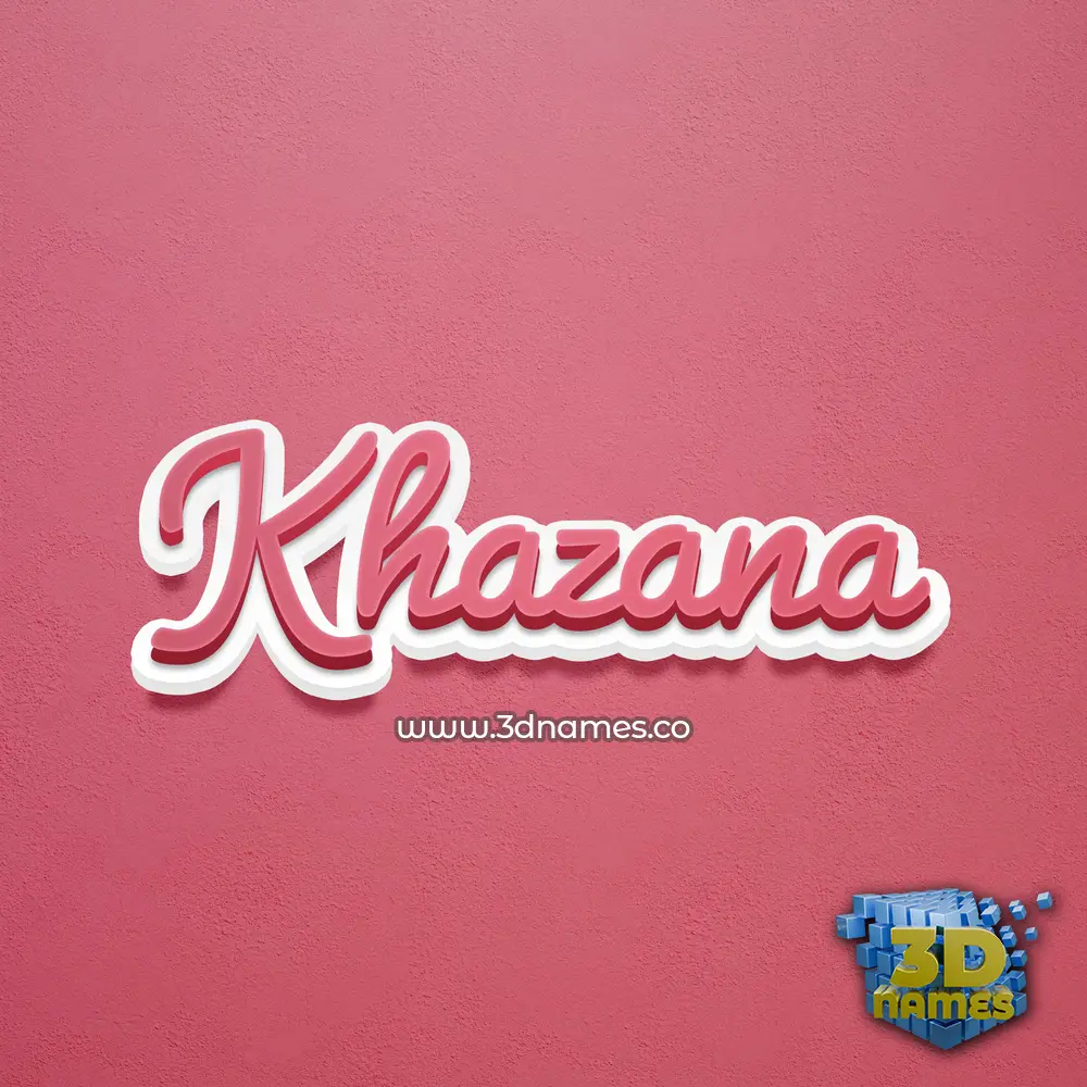 khazana in Red Scribble style - 3D name wallpaper