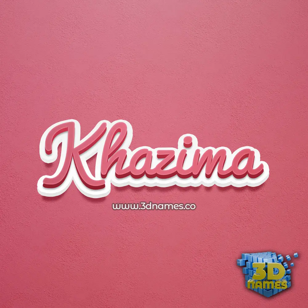 khazima in Red Scribble style - 3D name wallpaper