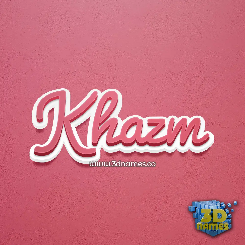 khazm in Red Scribble style - 3D name wallpaper