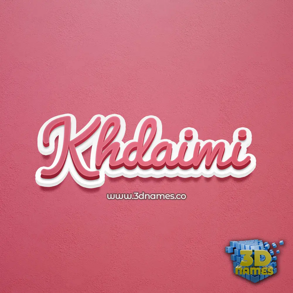 khdaimi in Red Scribble style - 3D name wallpaper