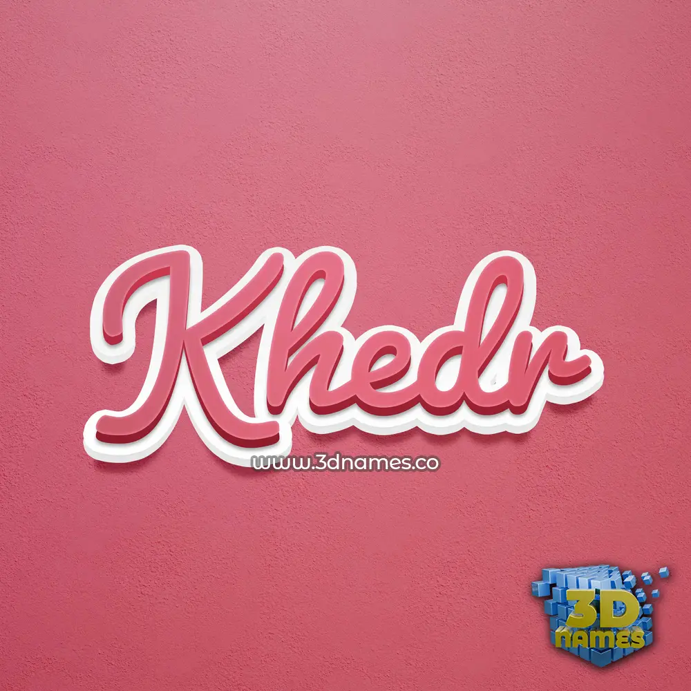 khedr in Red Scribble style - 3D name wallpaper