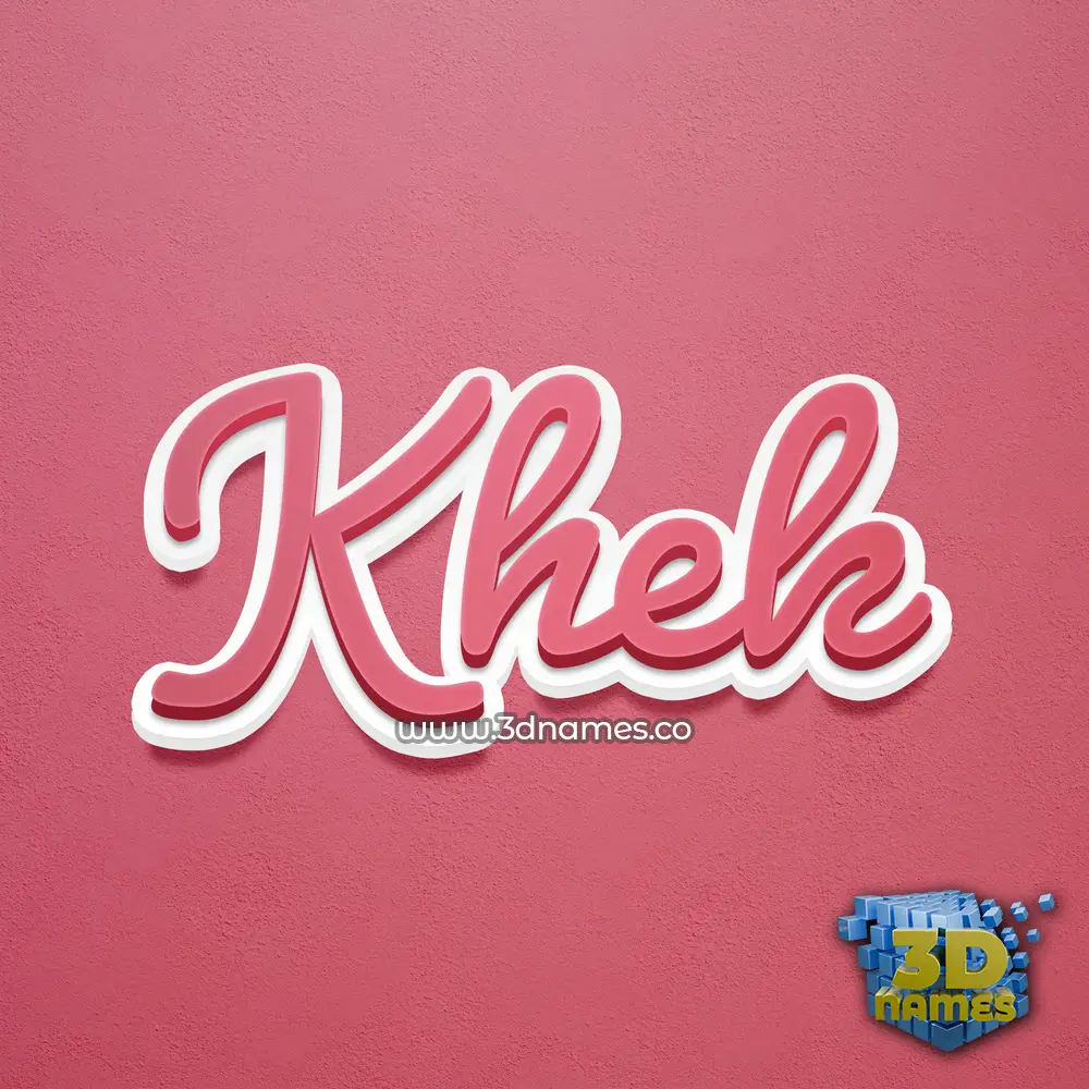 khek in Red Scribble style - 3D name wallpaper