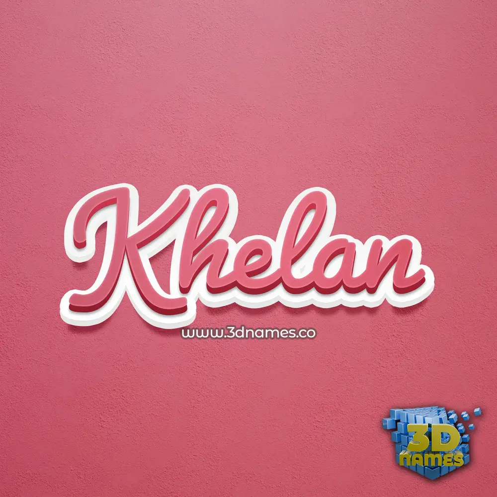 khelan in Red Scribble style - 3D name wallpaper