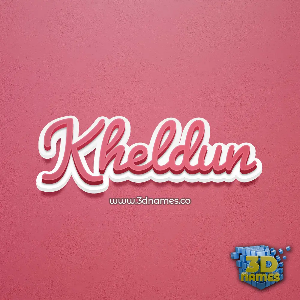 kheldun in Red Scribble style - 3D name wallpaper