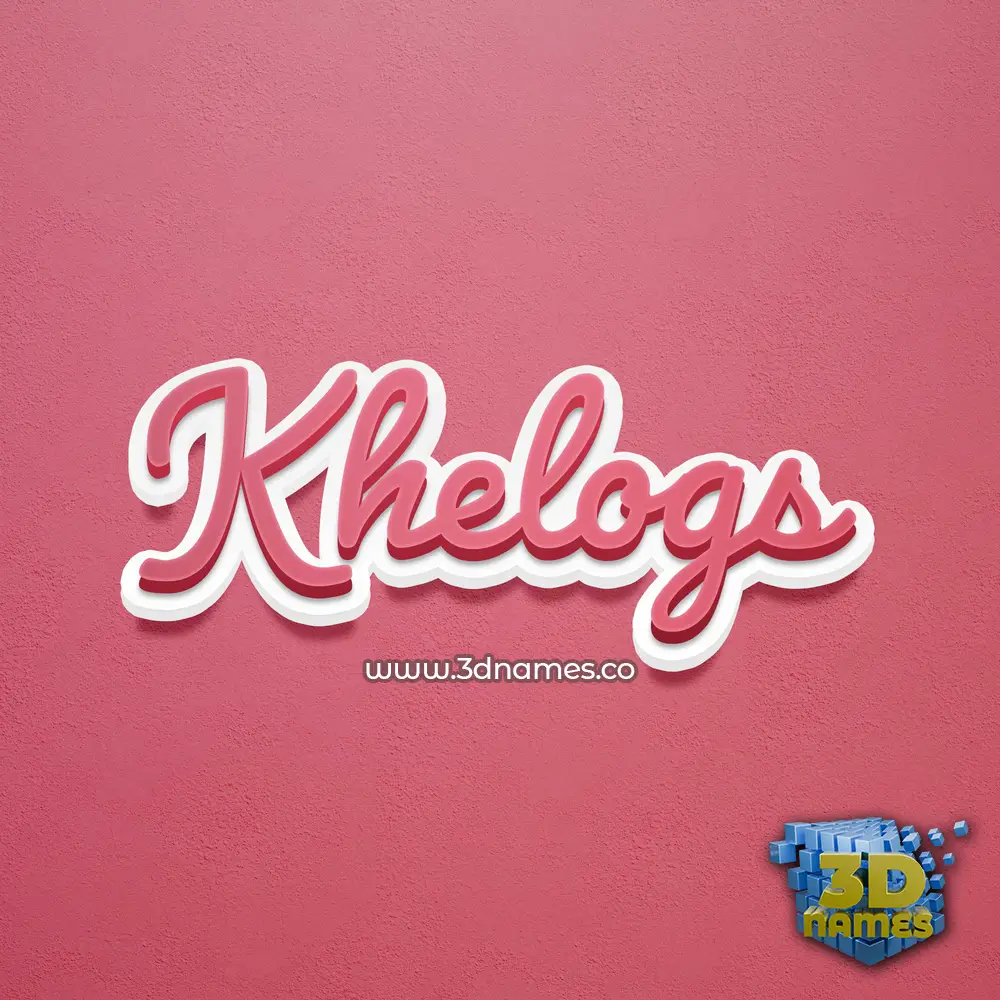 khelogs in Red Scribble style - 3D name wallpaper