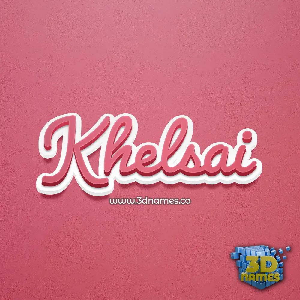 khelsai in Red Scribble style - 3D name wallpaper
