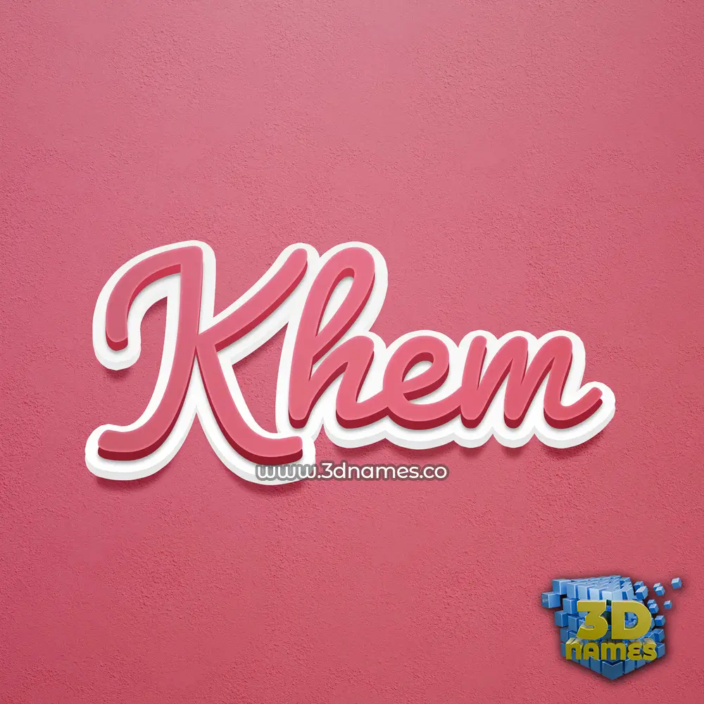 khem in Red Scribble style - 3D name wallpaper