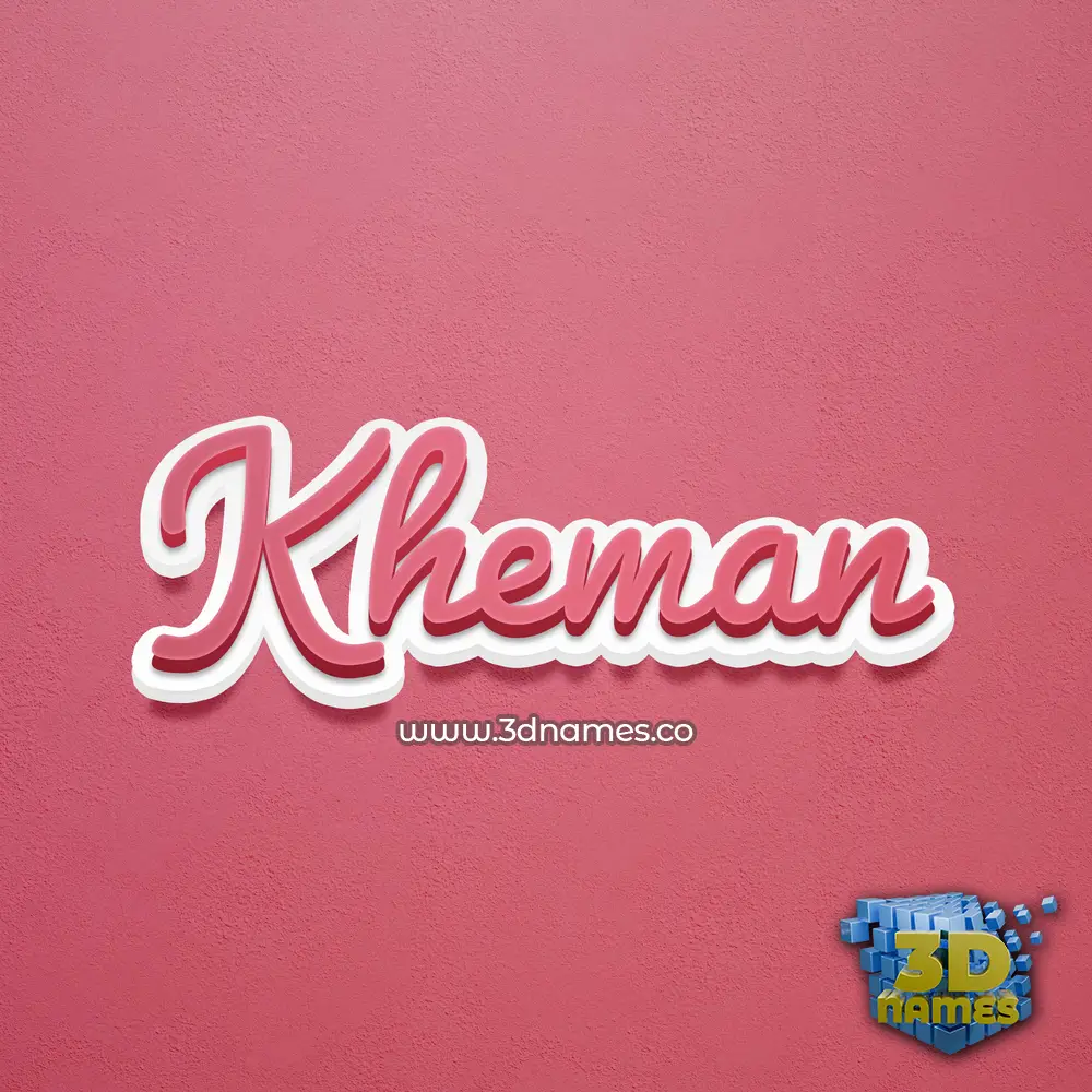 kheman in Red Scribble style - 3D name wallpaper