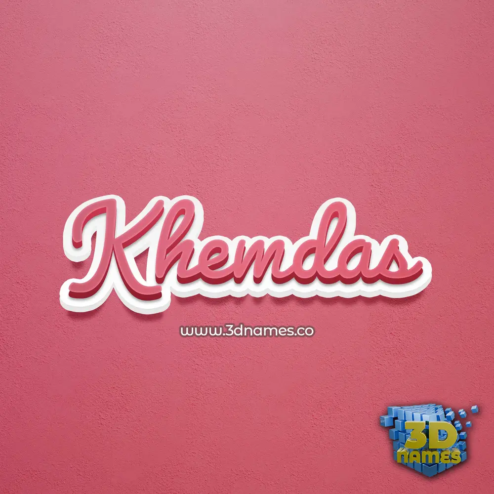 khemdas in Red Scribble style - 3D name wallpaper