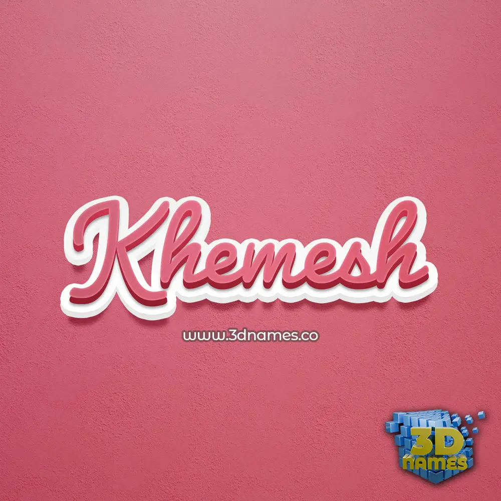 khemesh in Red Scribble style - 3D name wallpaper
