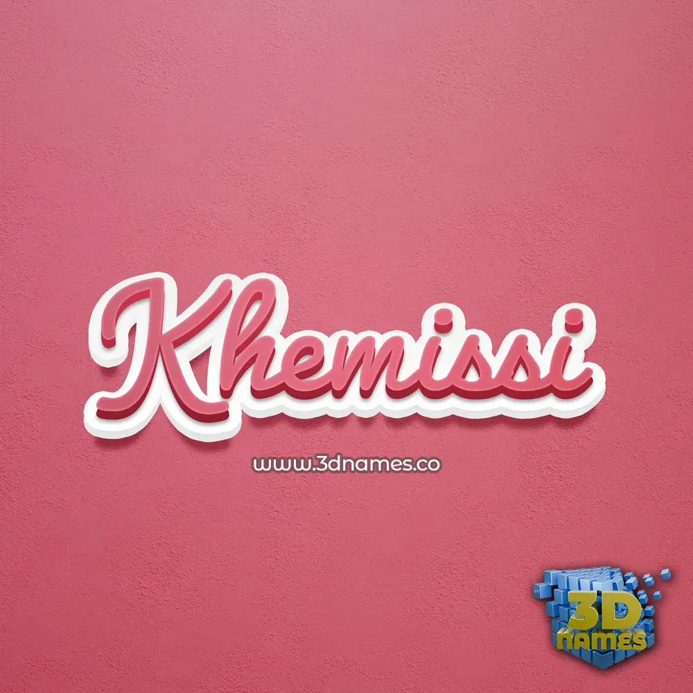 khemissi in Red Scribble style - 3D name wallpaper