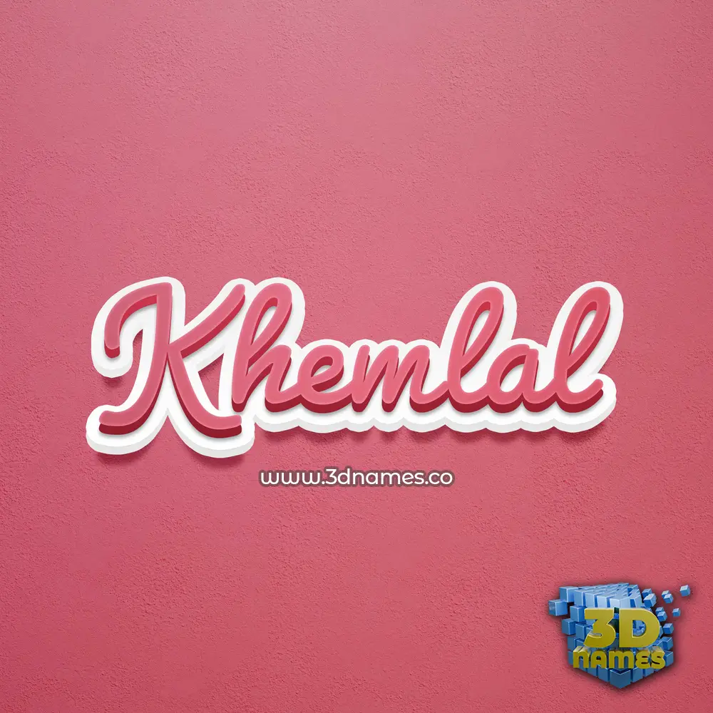 khemlal in Red Scribble style - 3D name wallpaper