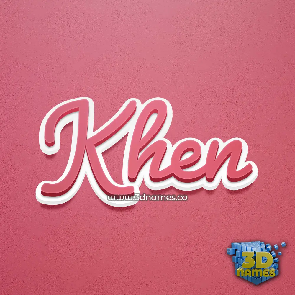 khen in Red Scribble style - 3D name wallpaper