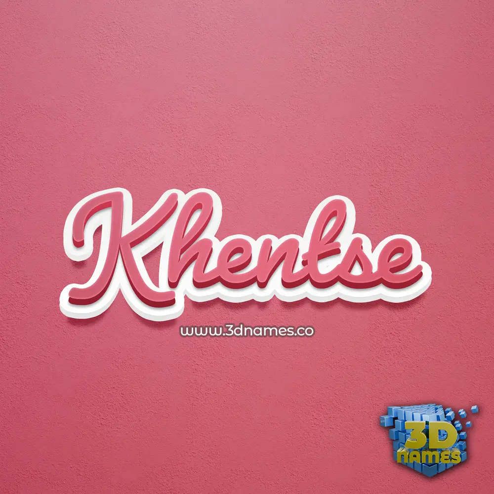 khentse in Red Scribble style - 3D name wallpaper