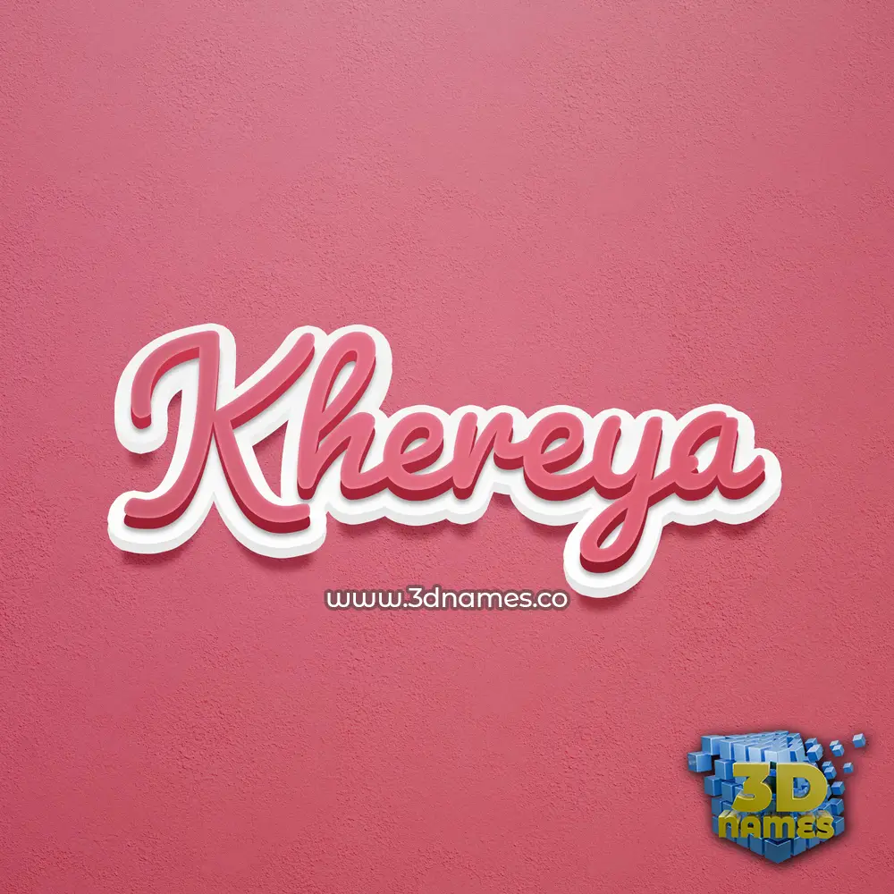 khereya in Red Scribble style - 3D name wallpaper