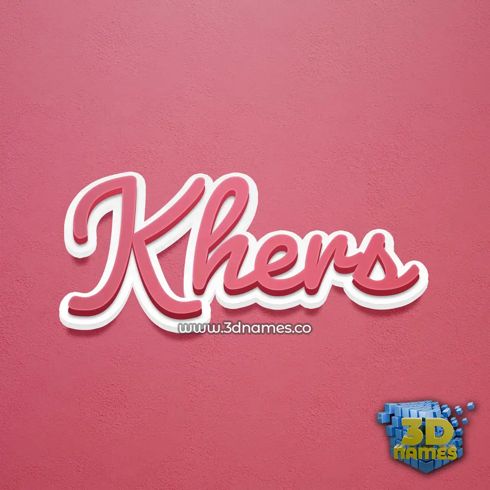 khers in Red Scribble style - 3D name wallpaper