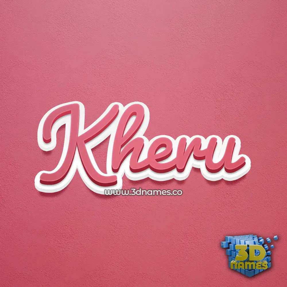 kheru in Red Scribble style - 3D name wallpaper